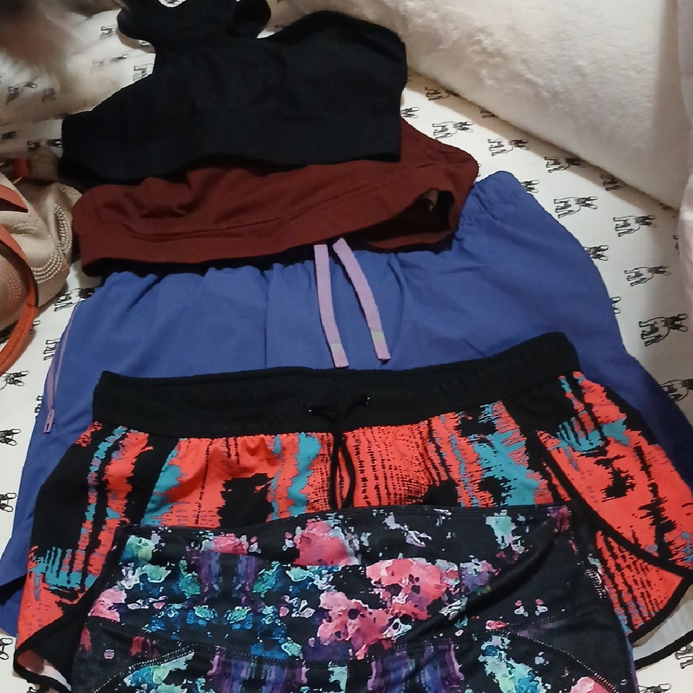 Fabletics Black and Red Sports Bra